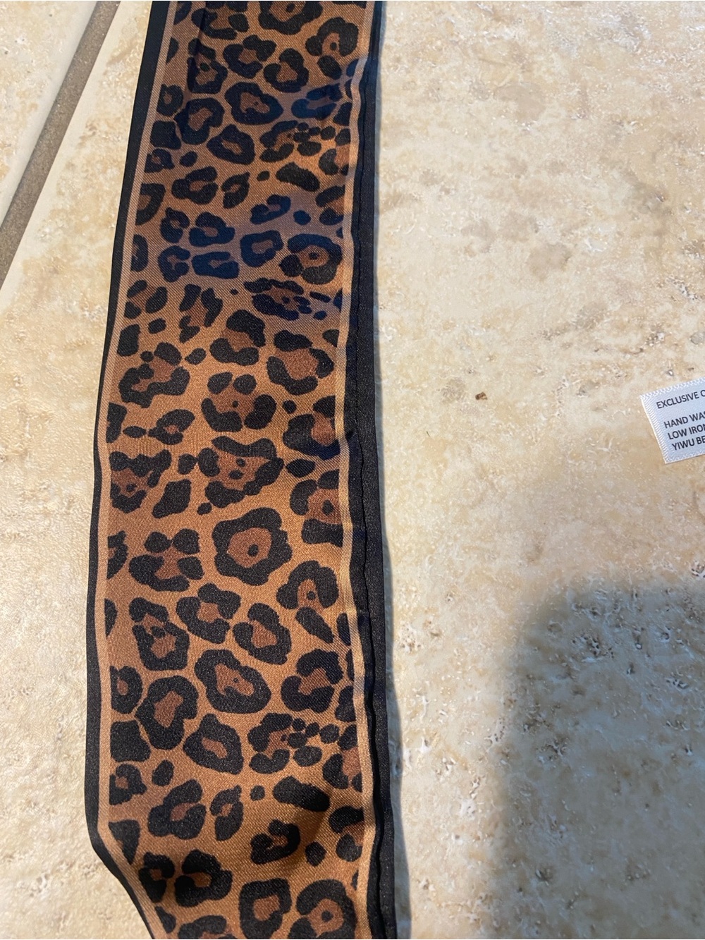 Satin Leopard Print Hair Ribbon/Tie - Picture 2 of 4